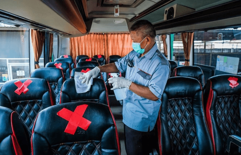 Begini Tempat Duduk Penumpang Bus Hadapi New Normal