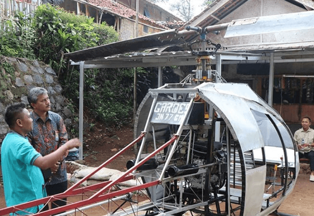 FOTO: Begini Rupa Helikopter Rakitan Buatan Jujun Junaedi