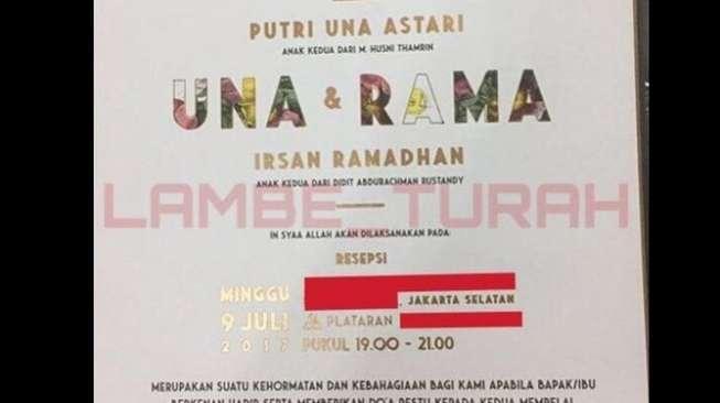 Beredar, Undangan Pernikahan DJ Una 9 Juli