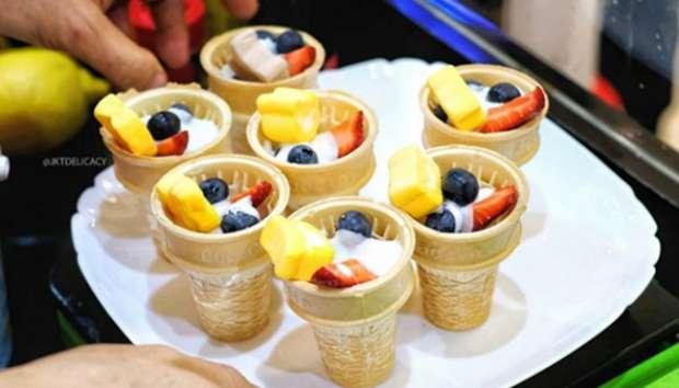 Resep Fruit Salad Ice Cream Cone